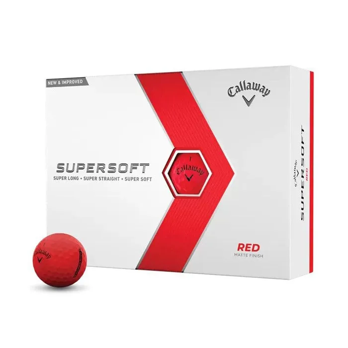 Callaway Super Soft Matte Red Golf Balls - (12 Balls)