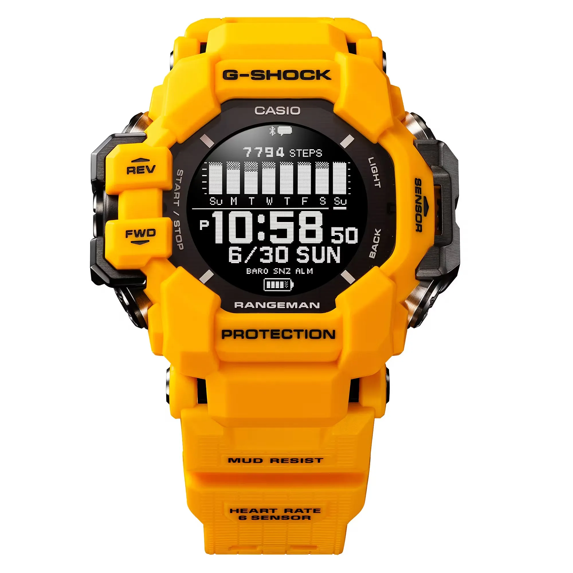 CASIO G-Shock GPS Rangeman Heart Rate Solar Yellow Watch GPRH1000-9