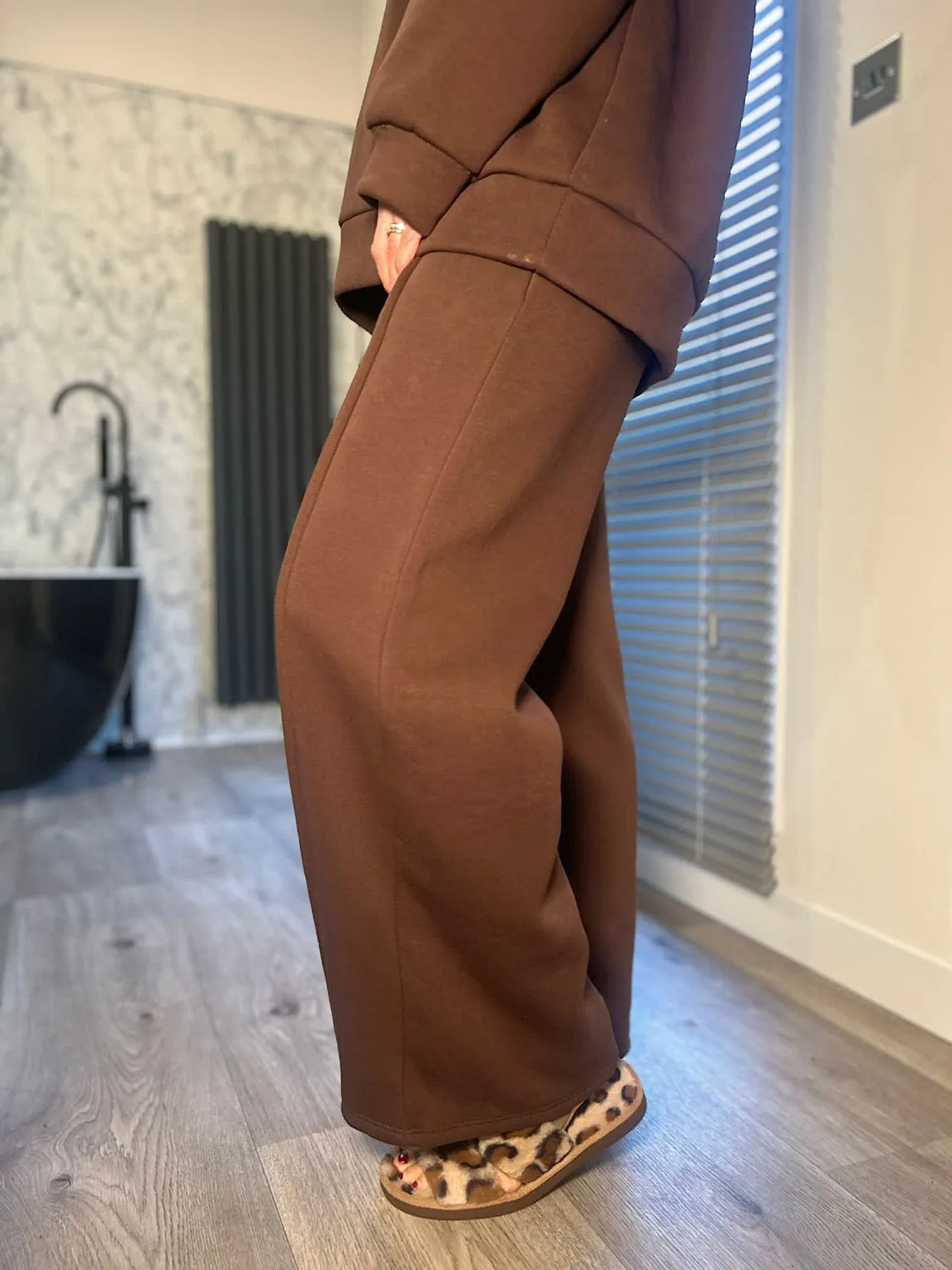 Chocolate Reverse Seam Jogger Set