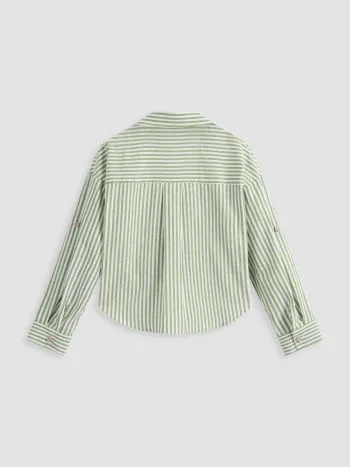 Cider  |Stripes Casual Style Long Sleeves Cotton Oversized