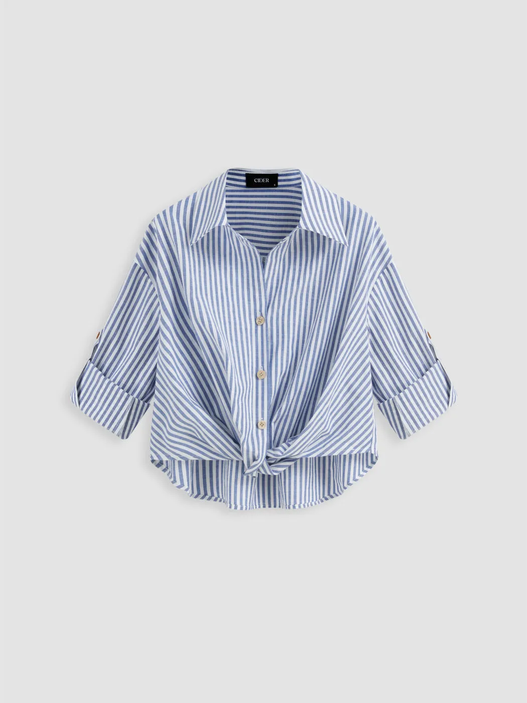 Cider  |Stripes Casual Style Long Sleeves Cotton Oversized