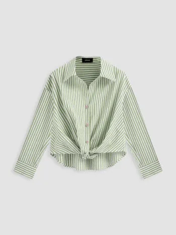 Cider  |Stripes Casual Style Long Sleeves Cotton Oversized