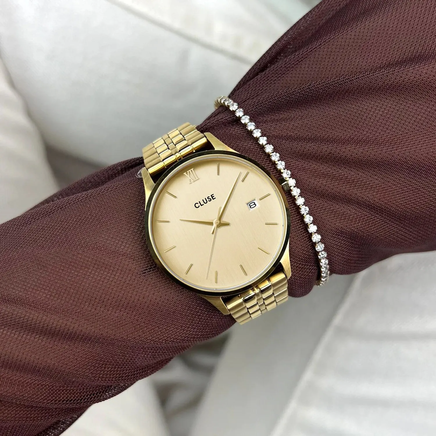 Cluse Minuit Date Watch, Gold