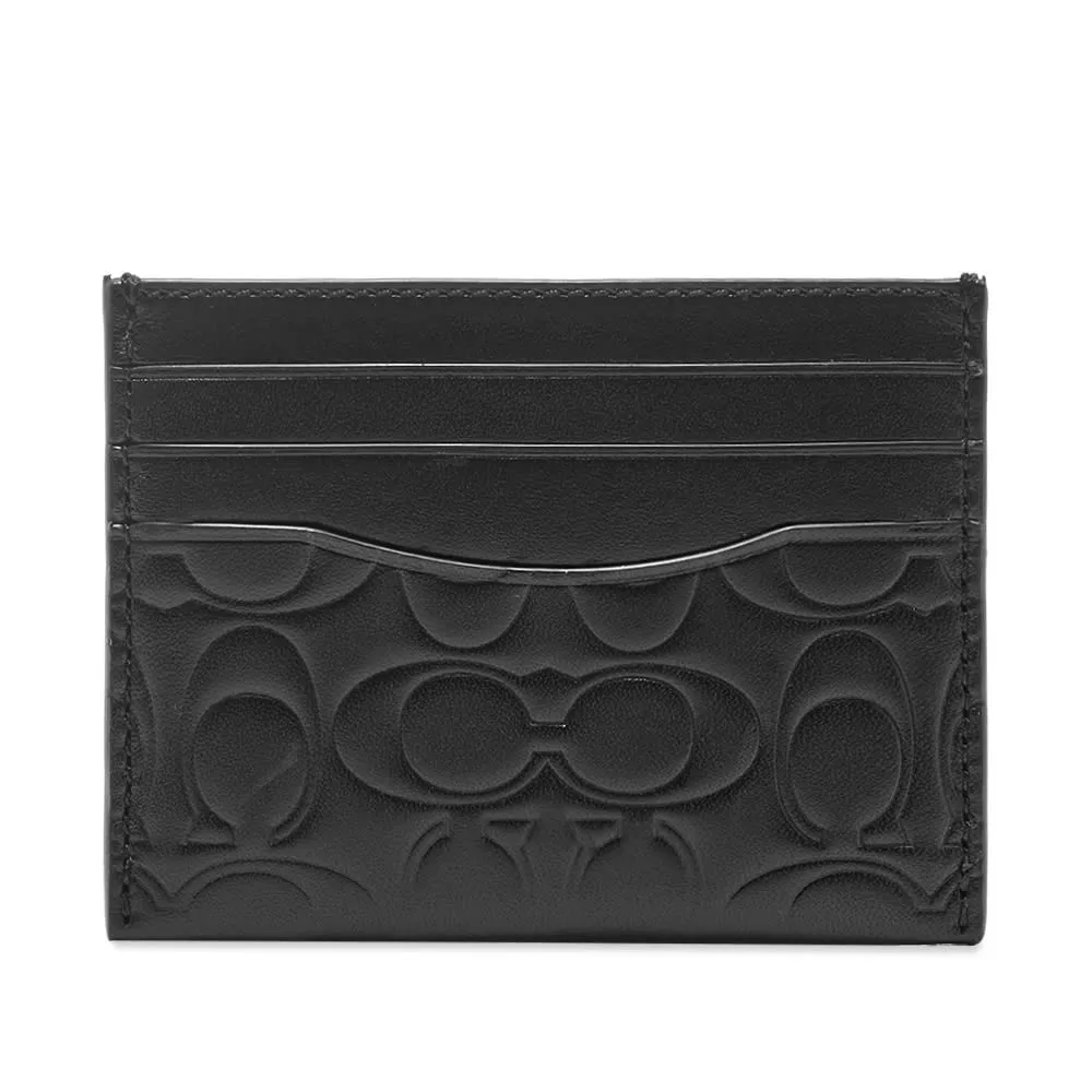 Coach Embossed Logo Card HolderBlack