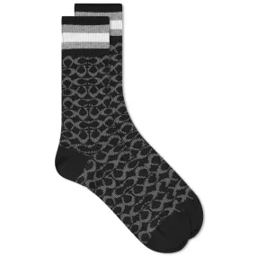 Coach Signature Logo SockCharcoal Signature Multi