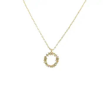 Crystal and Gold coloured hoop necklace