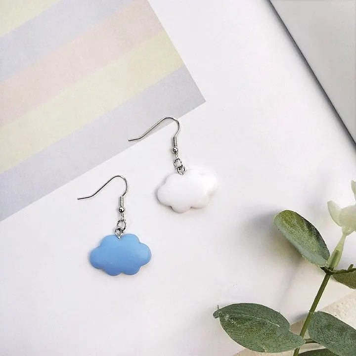 CUTE BLUE SKY CLOUD EARRINGS BY40501