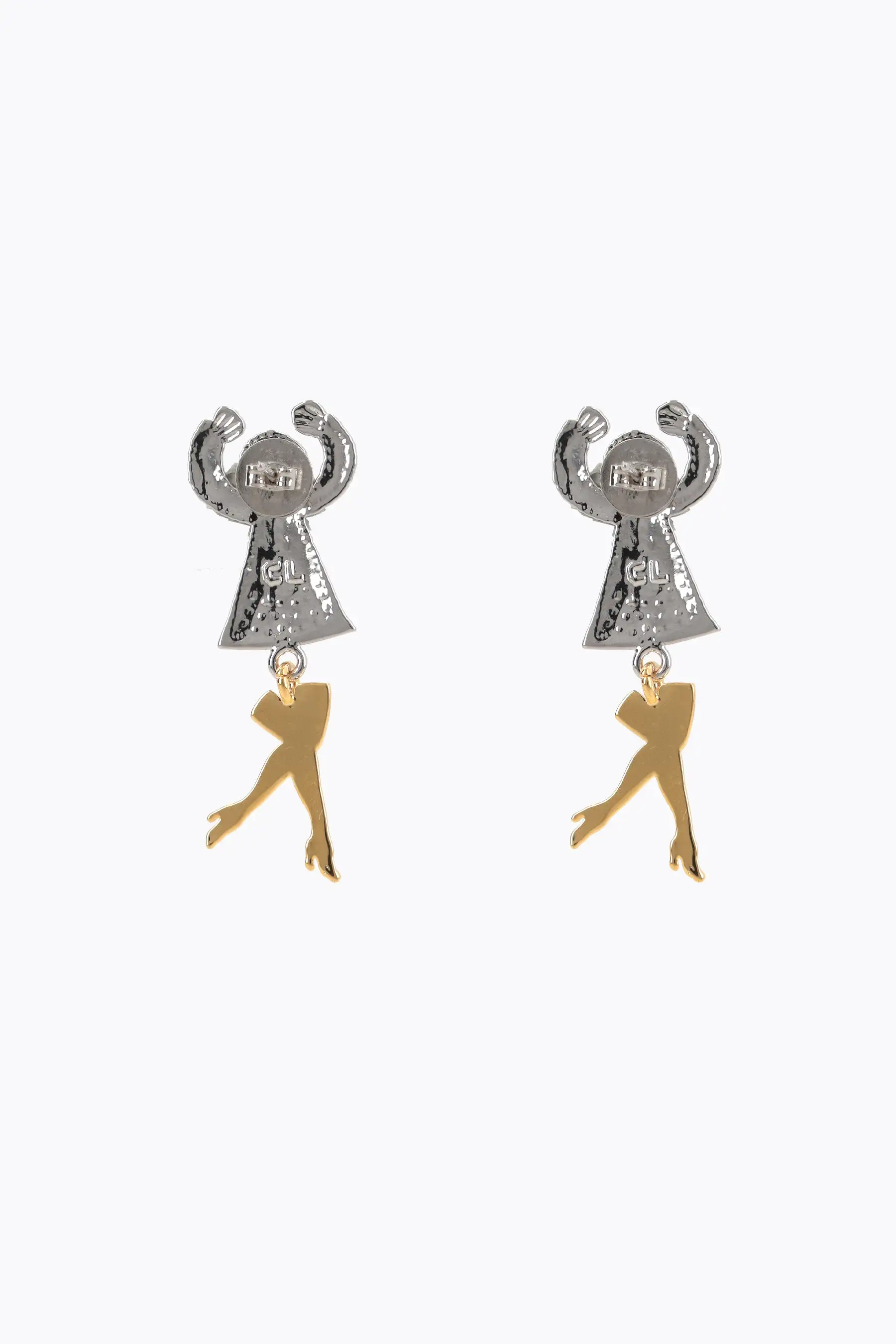 Dancing Legs brass earrings