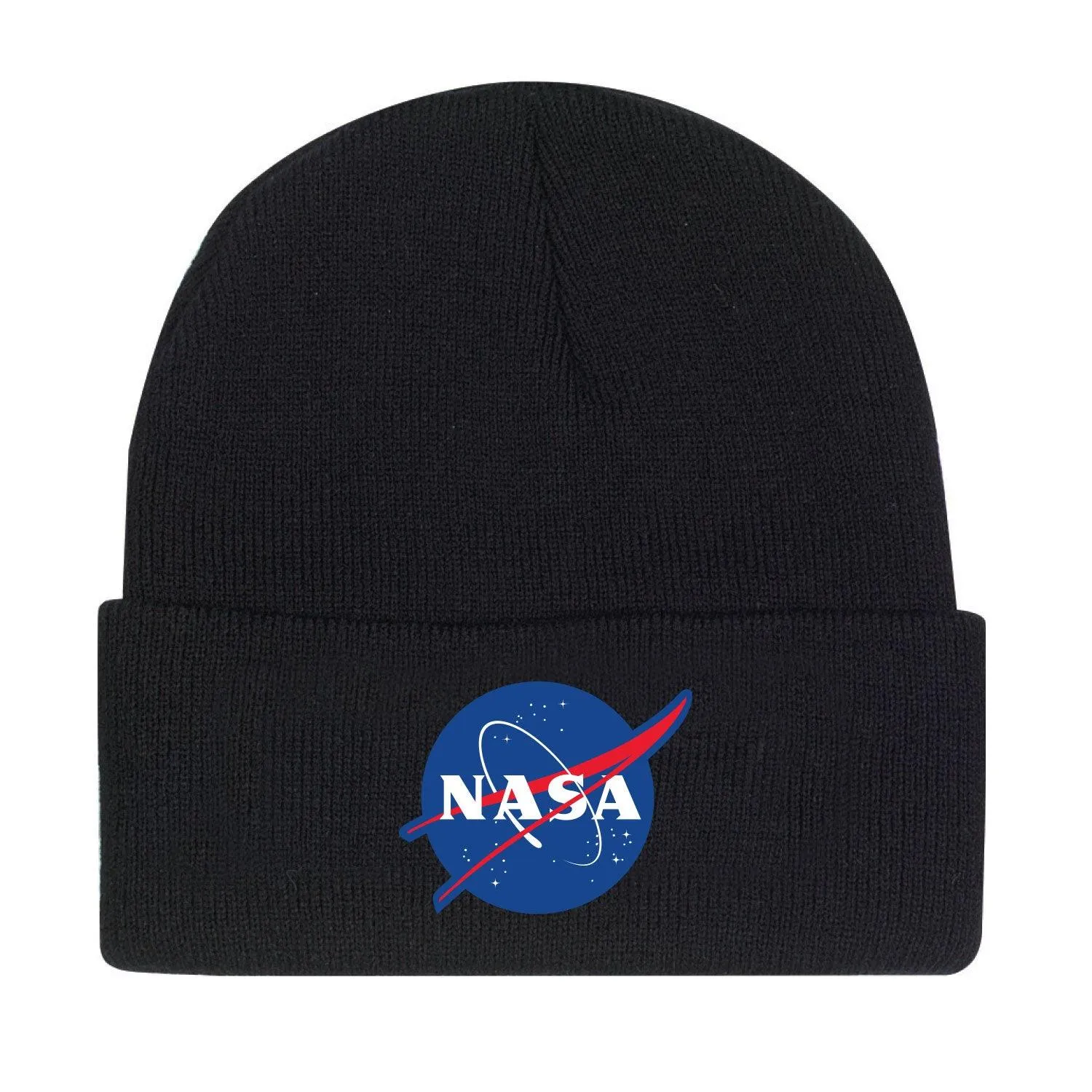 Deluxe NASA Meatball Logo Embroidered Watch Cap - Black