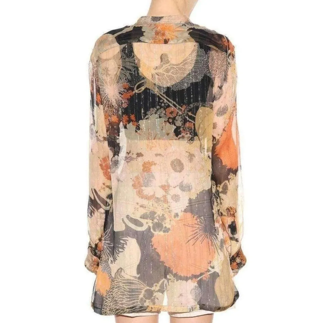 Dries Van Noten  |Flower Patterns Casual Style Silk Long Sleeves Office Style