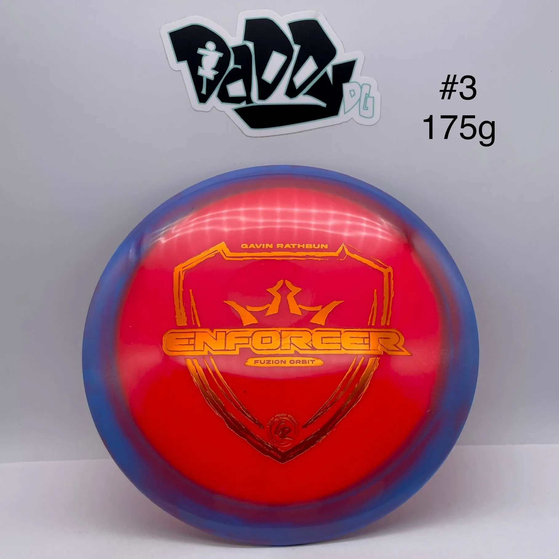 Dynamic Discs Fuzion Orbit Enforcer 2023 Gavin Rathbun Team Series Stamped Distance Driver