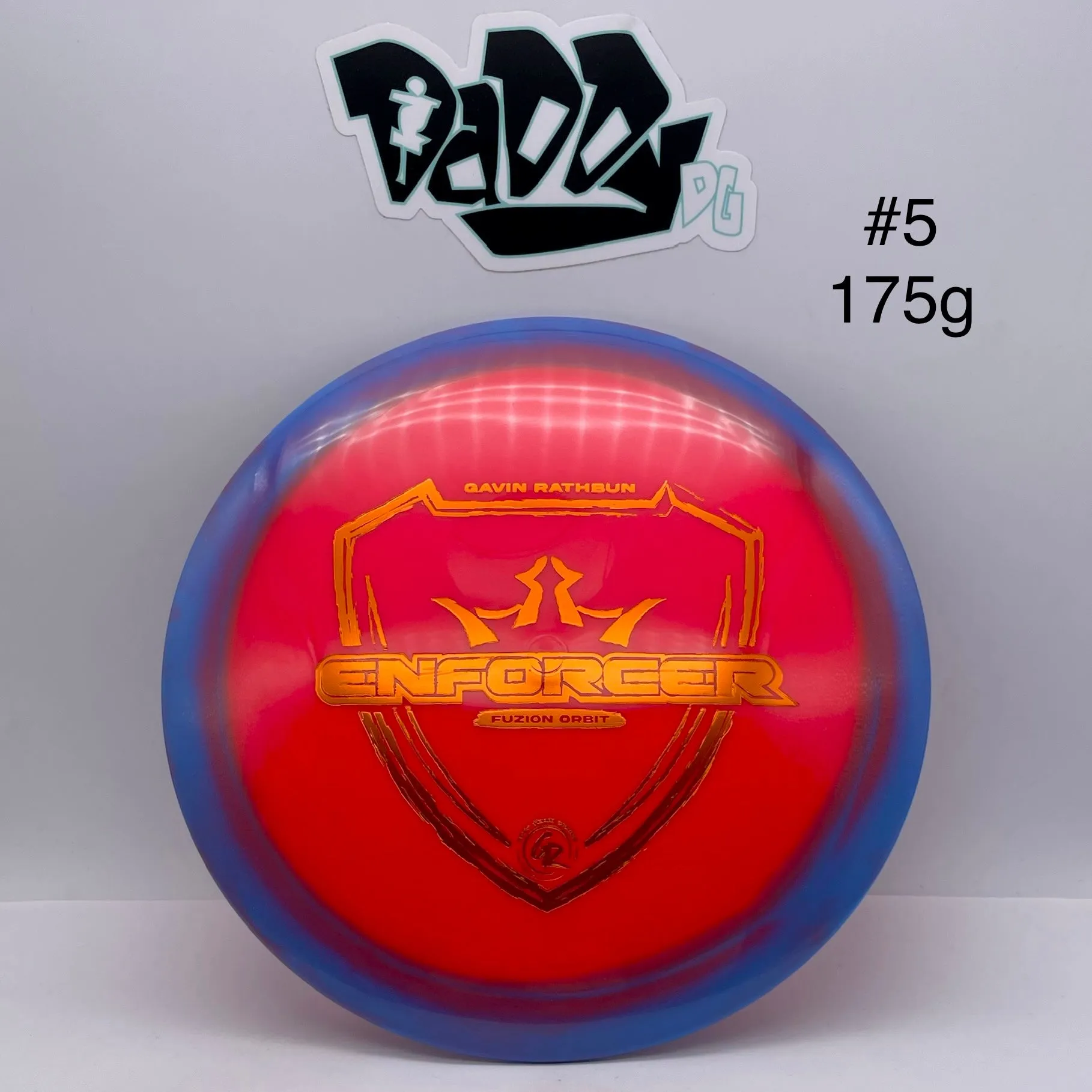 Dynamic Discs Fuzion Orbit Enforcer 2023 Gavin Rathbun Team Series Stamped Distance Driver