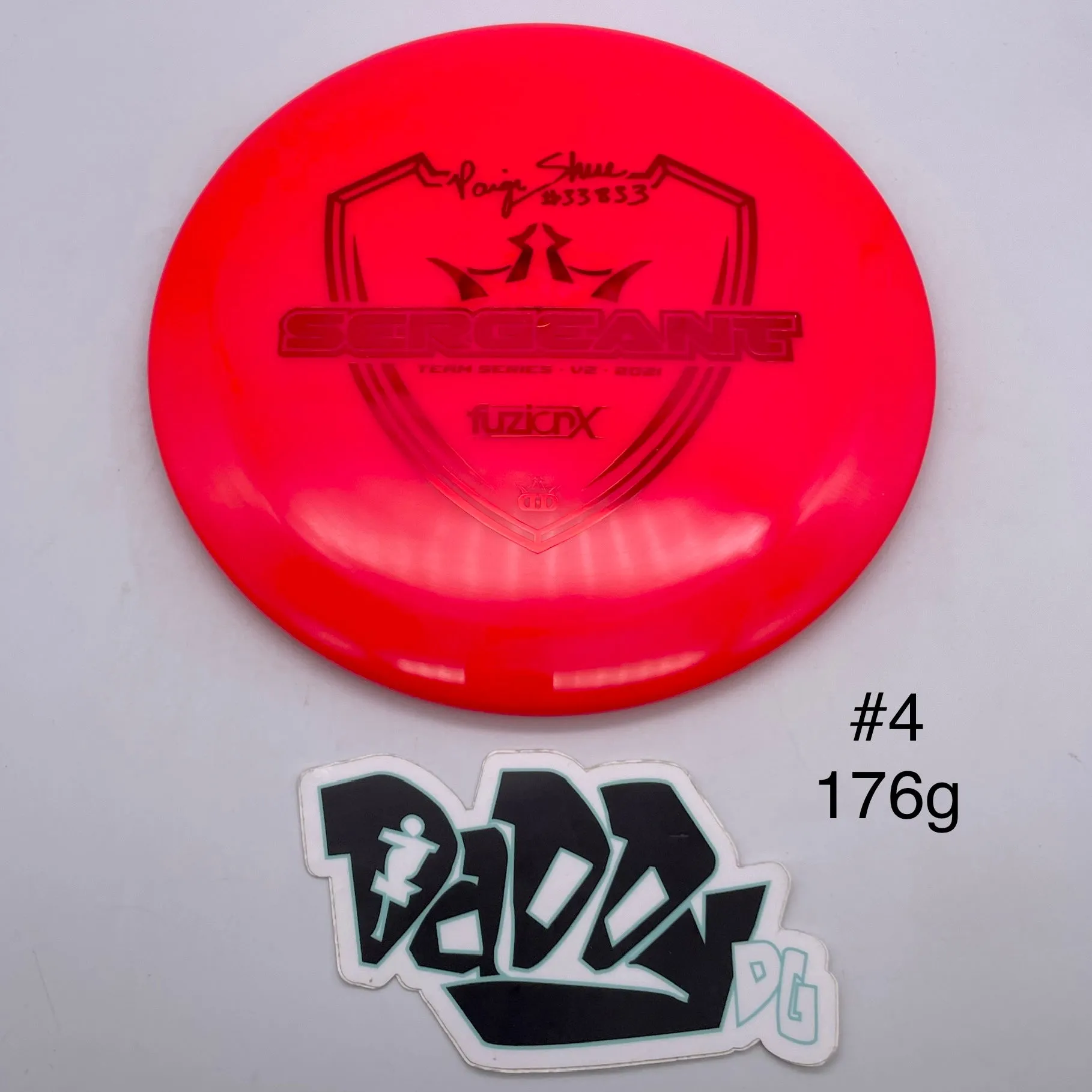 Dynamic Discs Fuzion-X Sergeant 2021 V2 Paige Shue Team Series Overstable Distance Driver