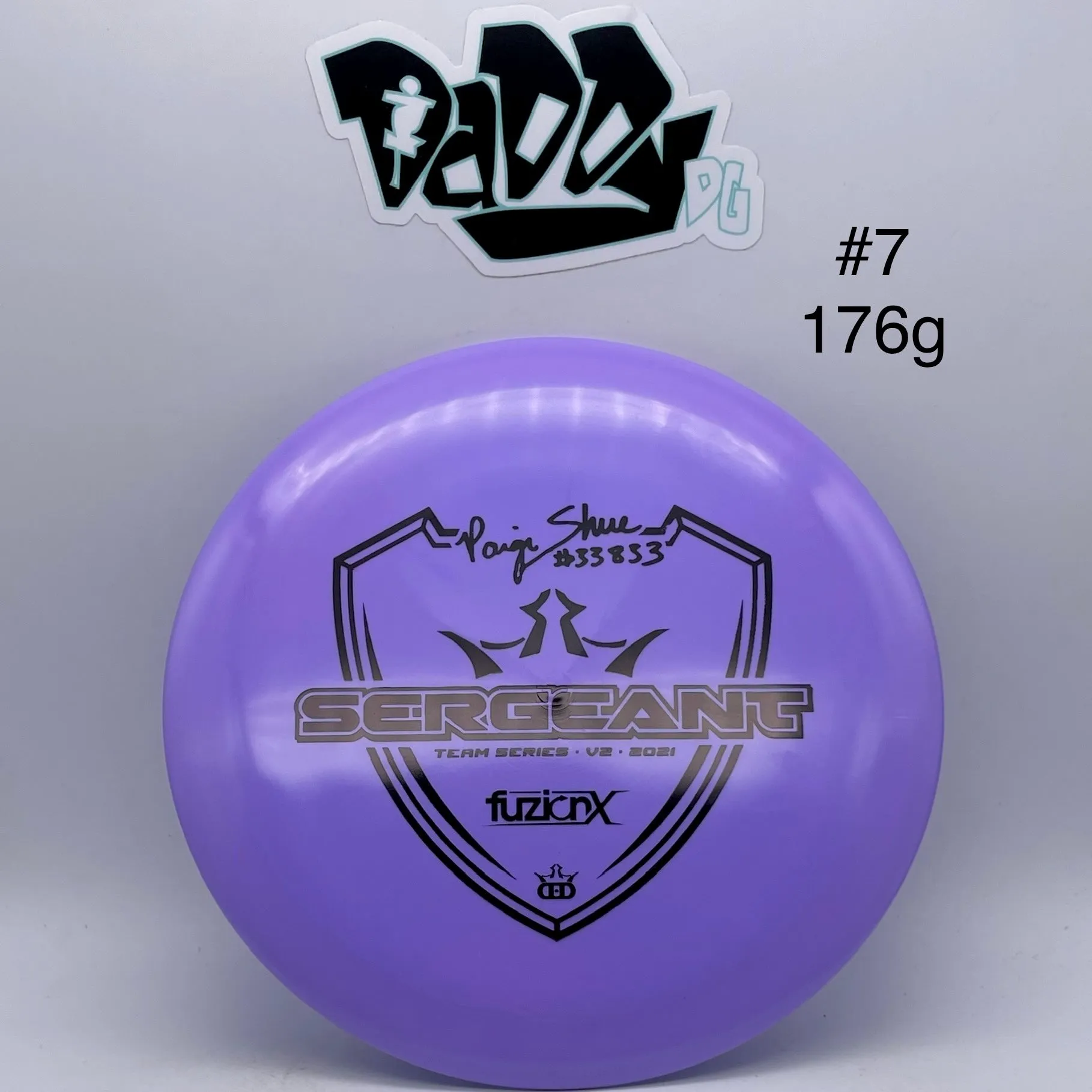 Dynamic Discs Fuzion-X Sergeant 2021 V2 Paige Shue Team Series Overstable Distance Driver