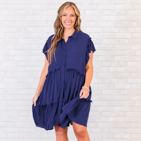 Escape To Comfort Dress, Navy