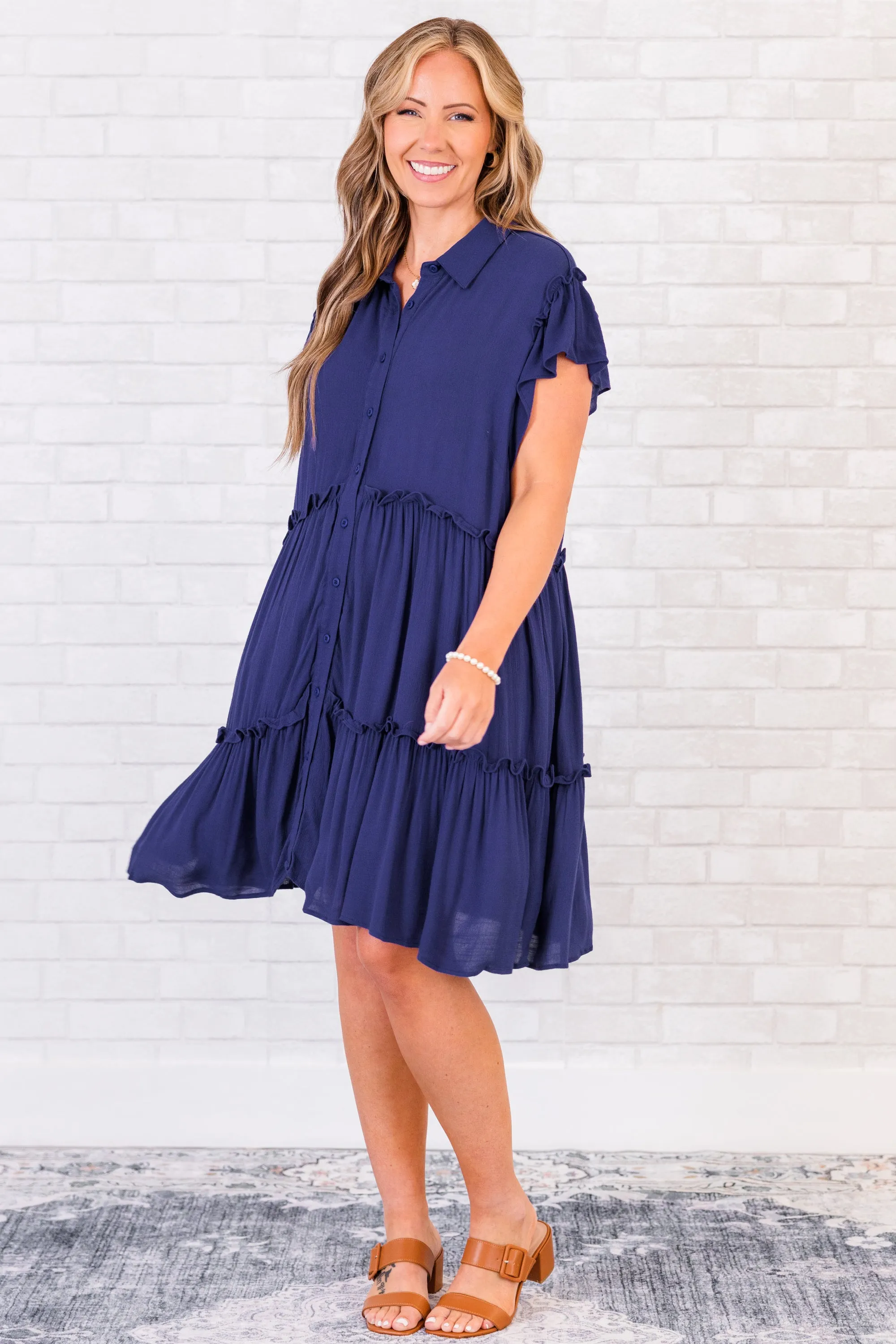 Escape To Comfort Dress, Navy