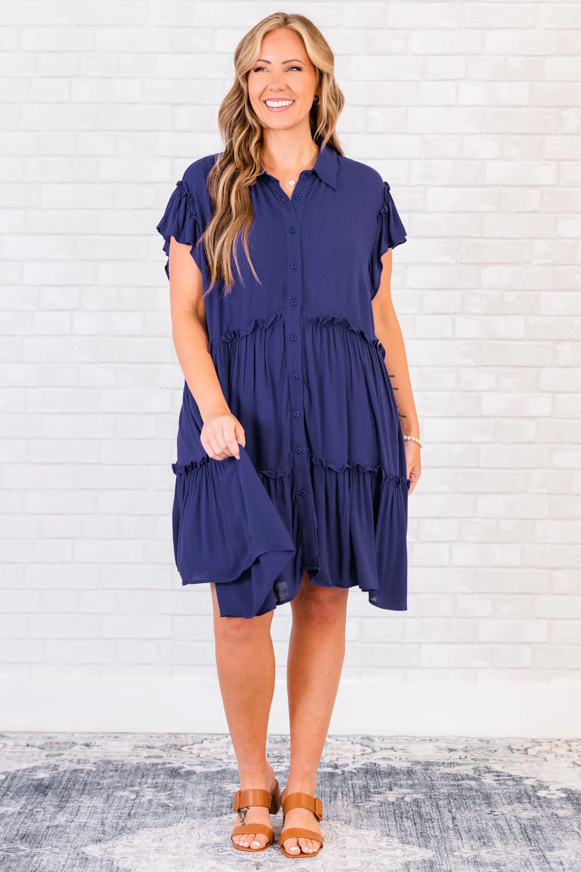 Escape To Comfort Dress, Navy