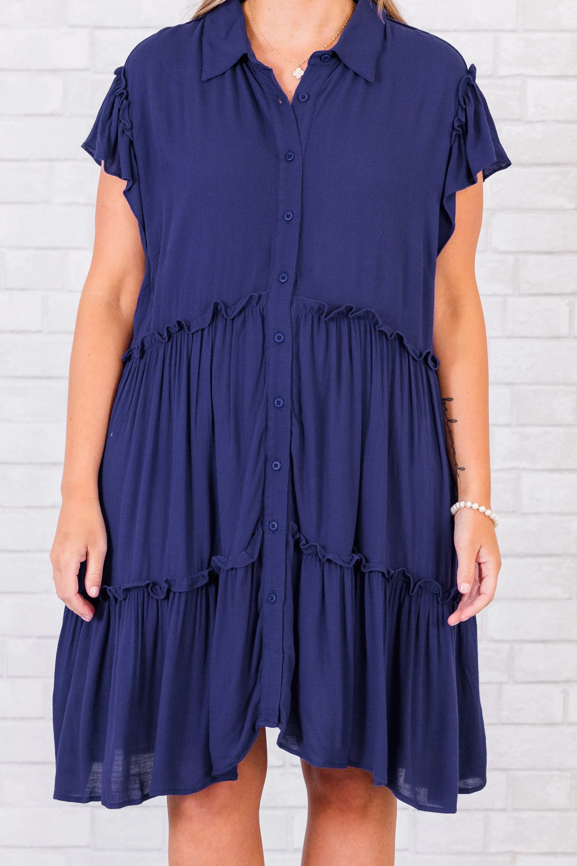 Escape To Comfort Dress, Navy