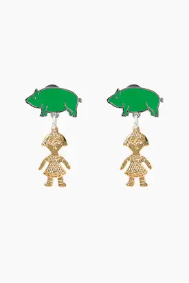 Farm Girl brass earrings