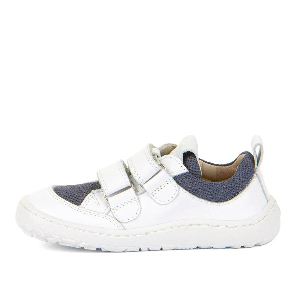 Froddo Barefoot Style White & Navy Water Repellent Sneakers With Velcro Closure