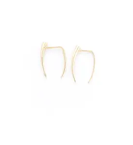 Gold Infinite Tusk Earrings