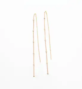 Gold Satellite Chain Threader Earrings