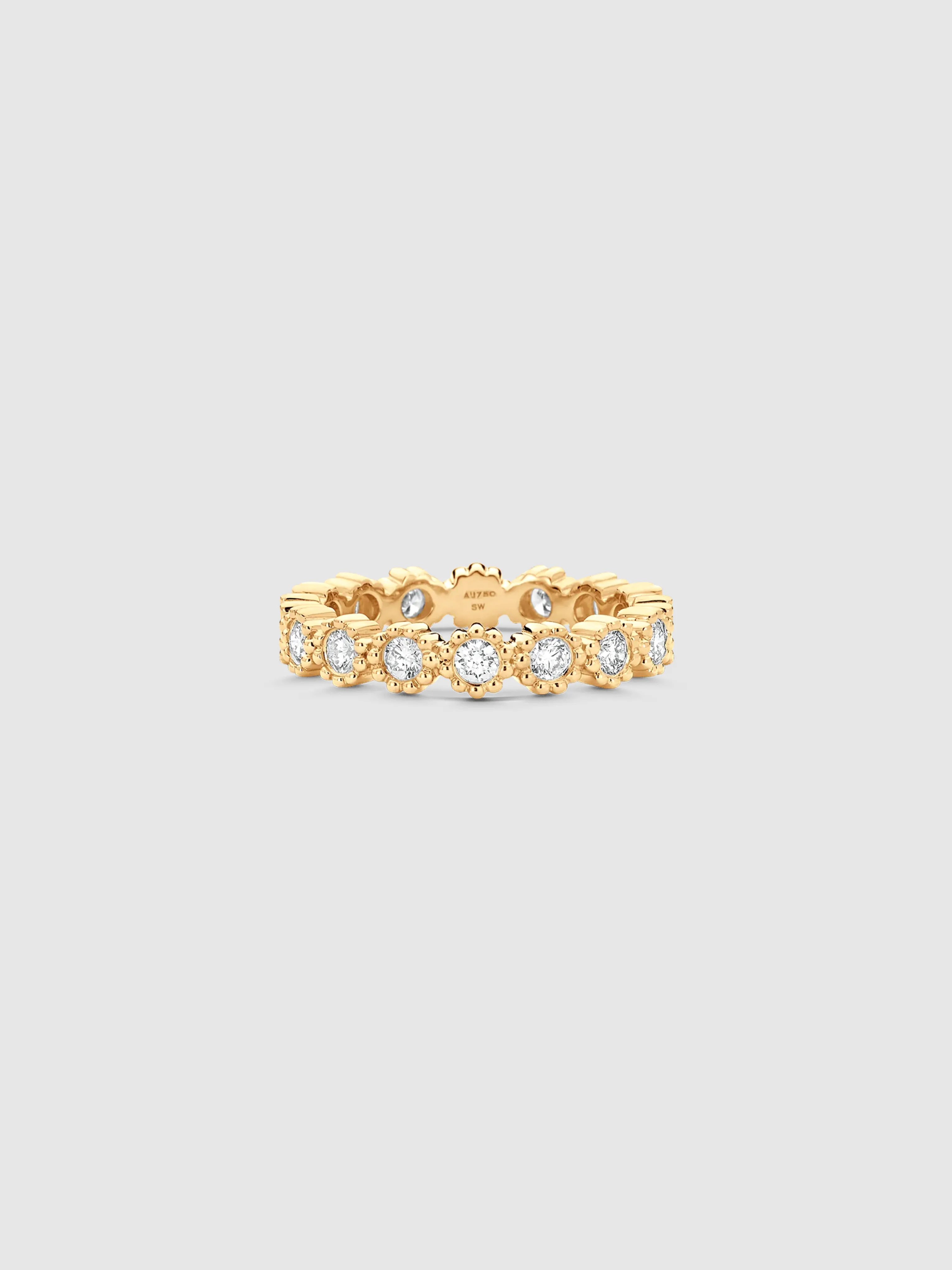 Isadora Floret Yellow Gold Full White Diamond Ring