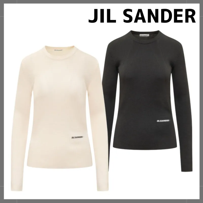 Jil Sander  |Crew Neck Casual Style Wool Long Sleeves Plain Logo