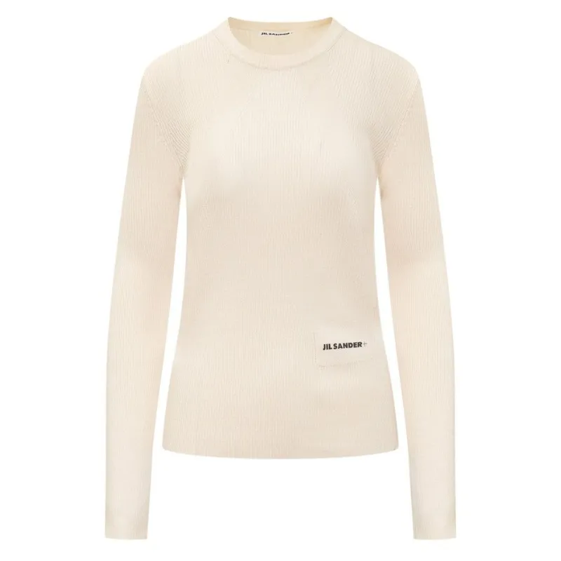 Jil Sander  |Crew Neck Casual Style Wool Long Sleeves Plain Logo