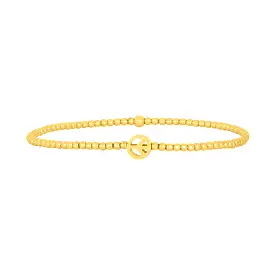 Karen Lazar Design 2mm Signature Bracelet with 14K Peace Sign Bead