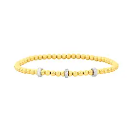 Karen Lazar Design 3MM Signature Bracelet with 3 14K Diamond Rondelles