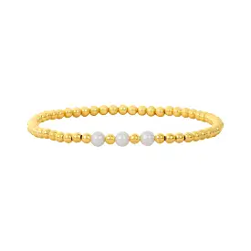 Karen Lazar Design 3MM Signature Bracelet with 3 White Pearl Pattern