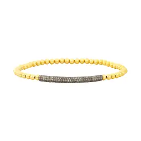 Karen Lazar Design 3MM Signature Bracelet with Sterling Silver Oxidized Diamond Bar