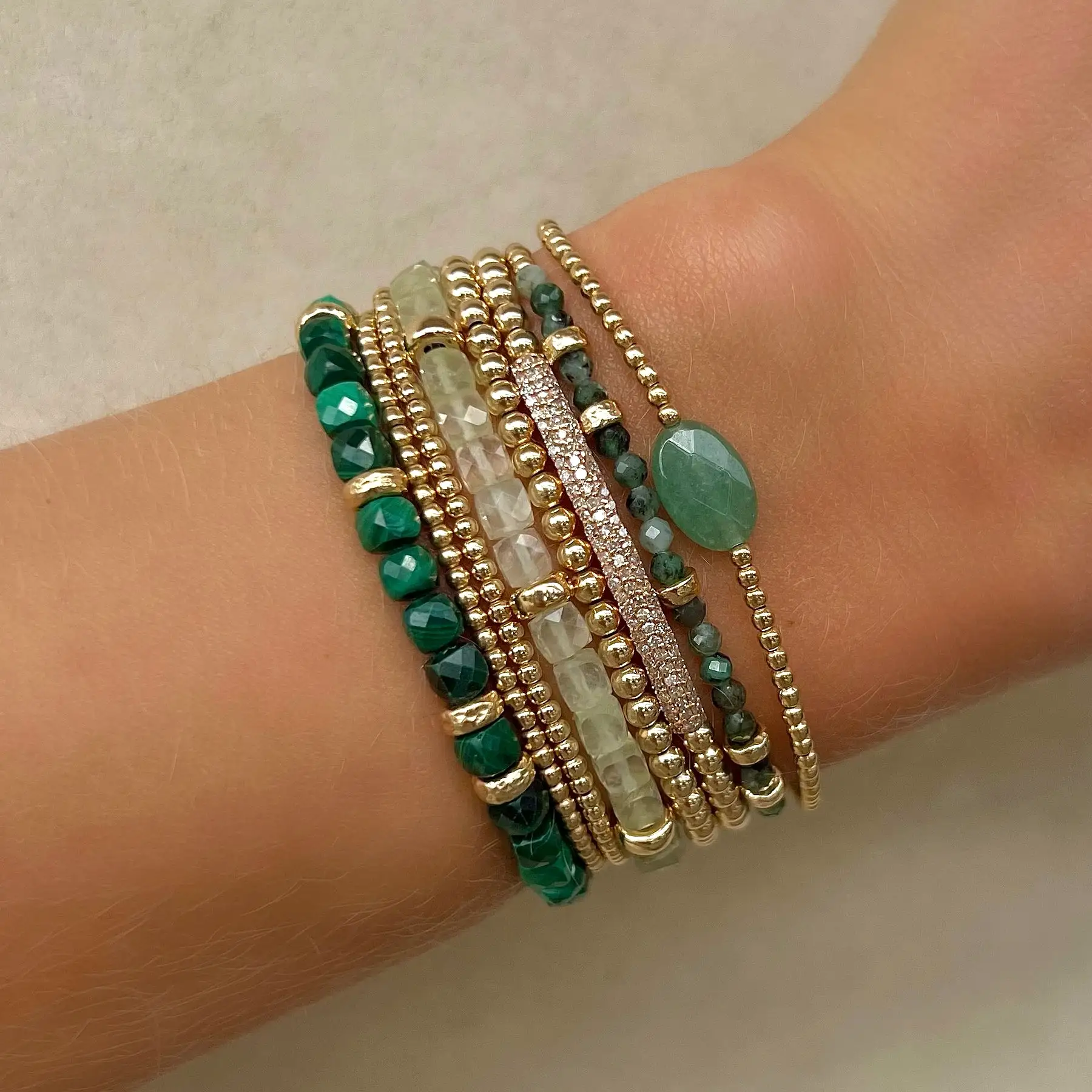 Karen Lazar Design May Emerald and Rondelle Bracelet