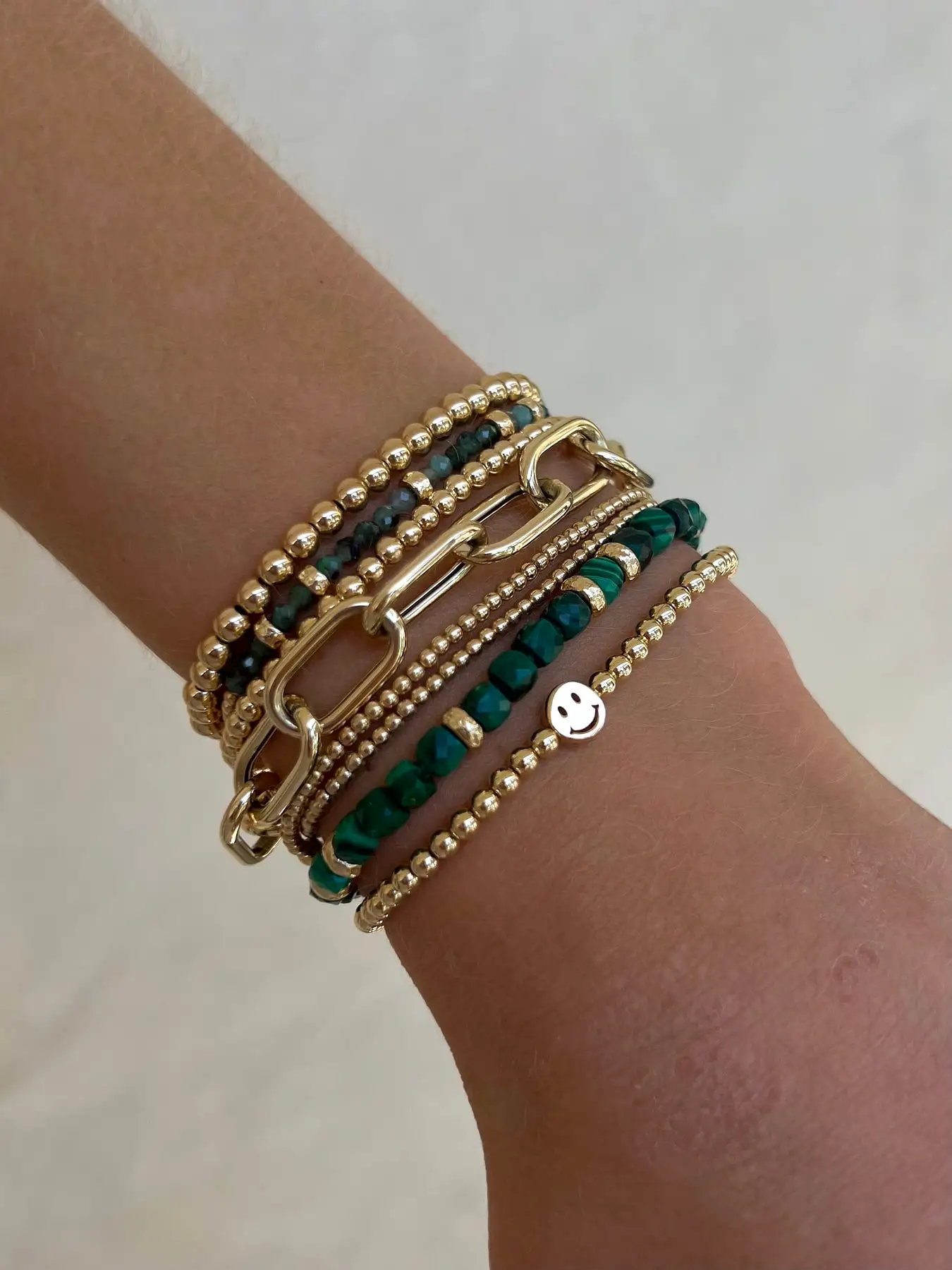 Karen Lazar Design May Emerald and Rondelle Bracelet