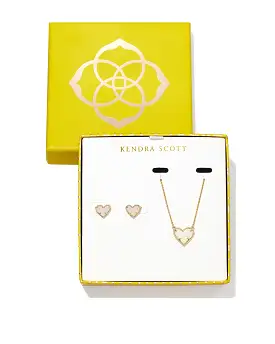 Kendra Scott Ari Heart Gold Pendant & Stud Gift Set