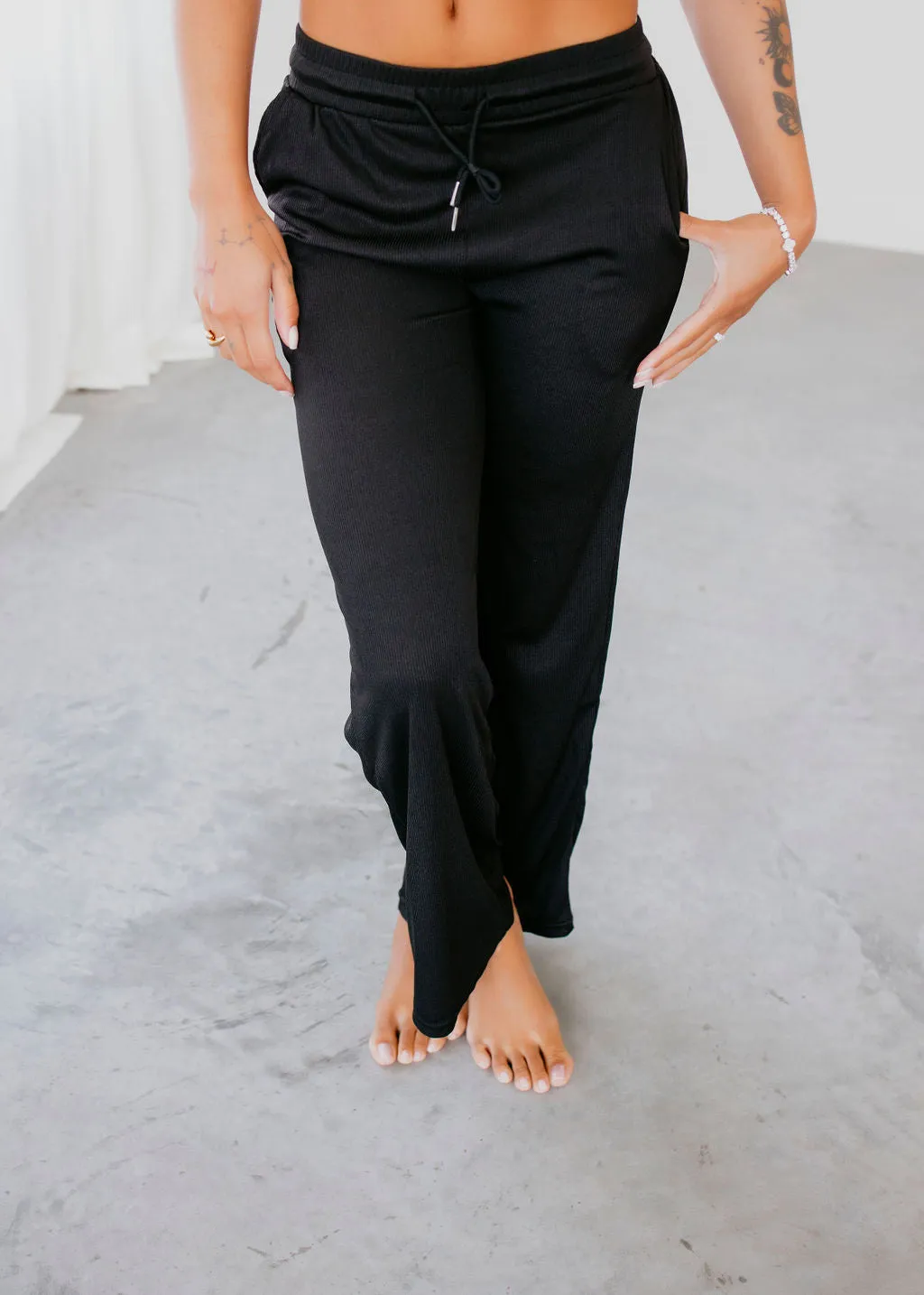 Khloe Ribbed Wide Leg Pants