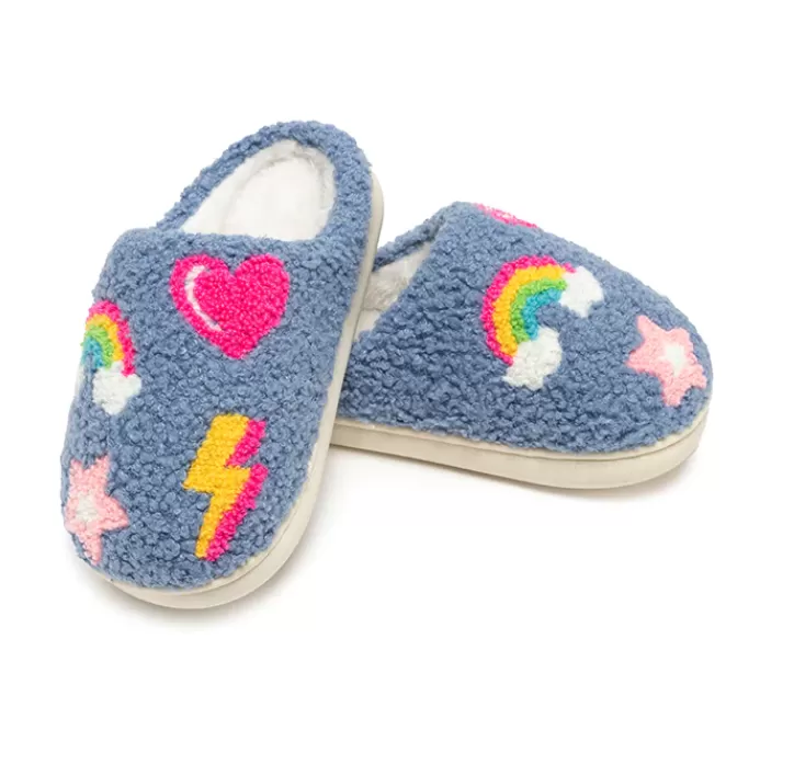 Kids Denim Patch Slippers