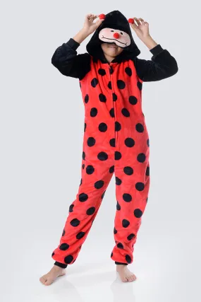 Kid's Plush Lady Bug Animal Onesie Pajama Costume