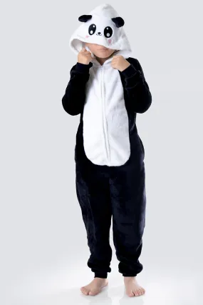 Kid's Plush Panda Animal Onesie Pajama Costume