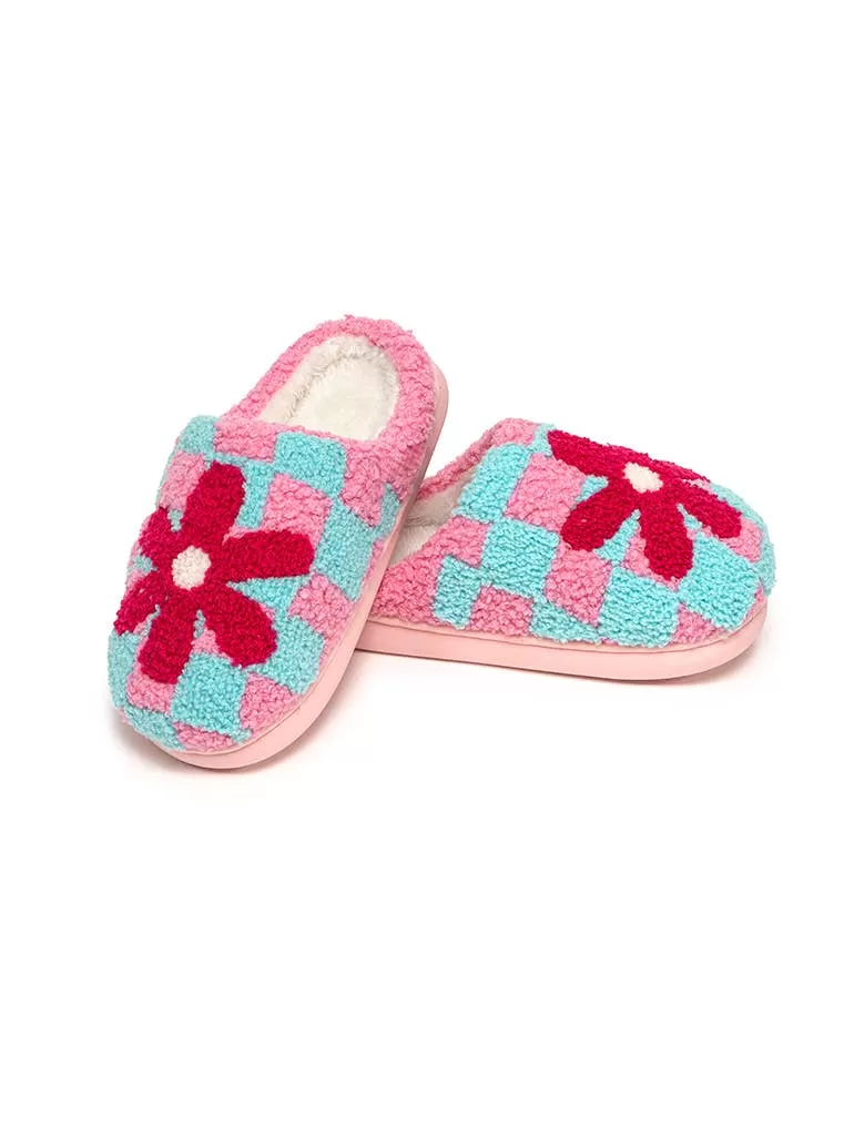 Kids Retro Flower Slippers