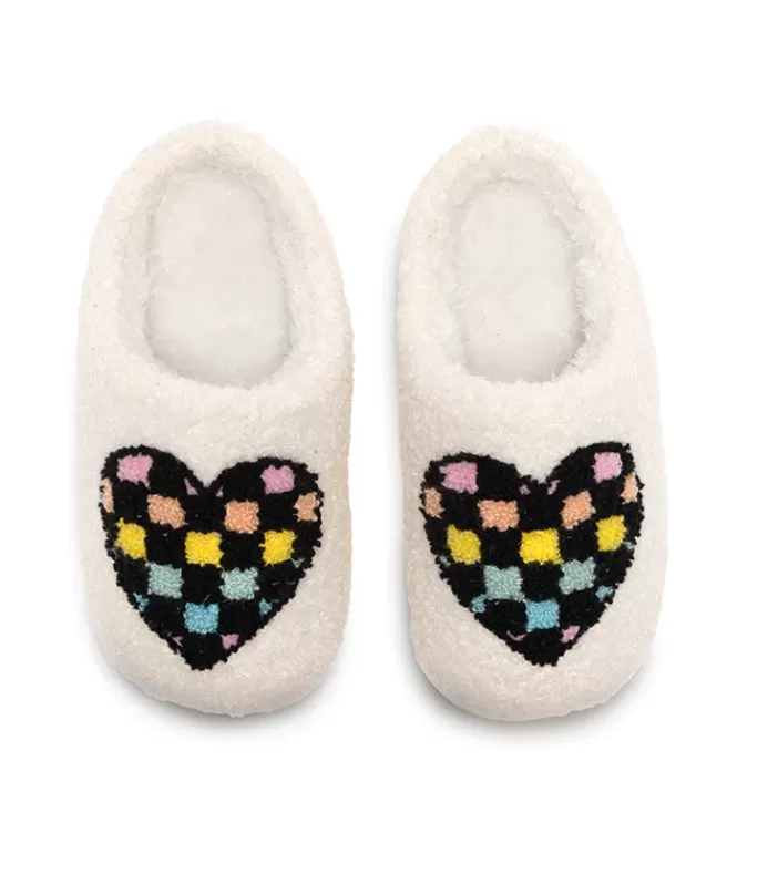 Kids Retro Heart Slippers