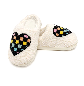 Kids Retro Heart Slippers