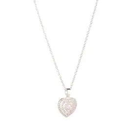 KNIGHT & DAY - Silver Micropave Heart Pendant