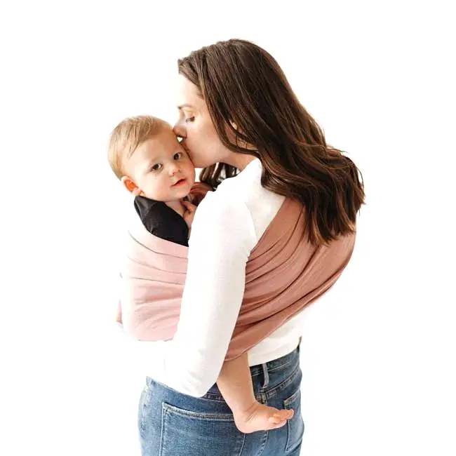 Kyte Baby Linen Ring Sling in Dogwood with Rose Gold Rings