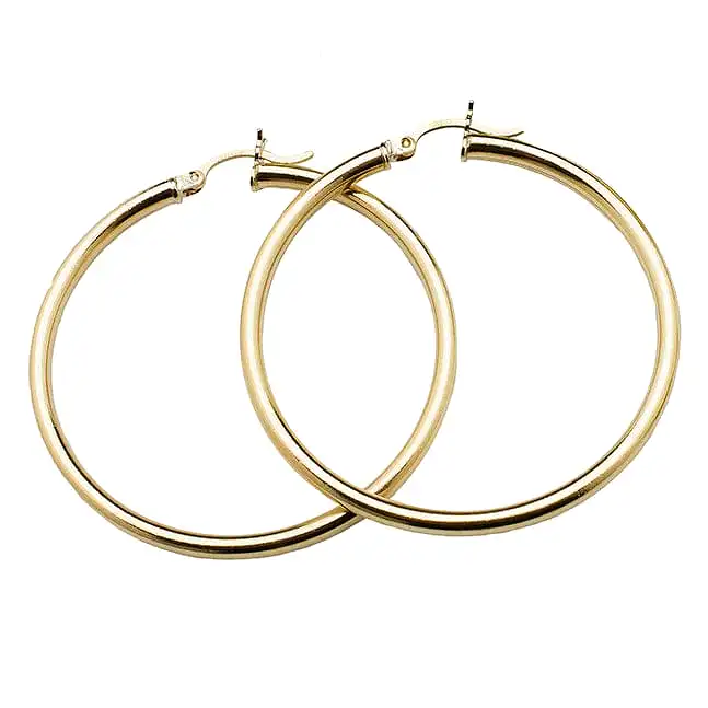 Large 14K Gold Hoop Earrings