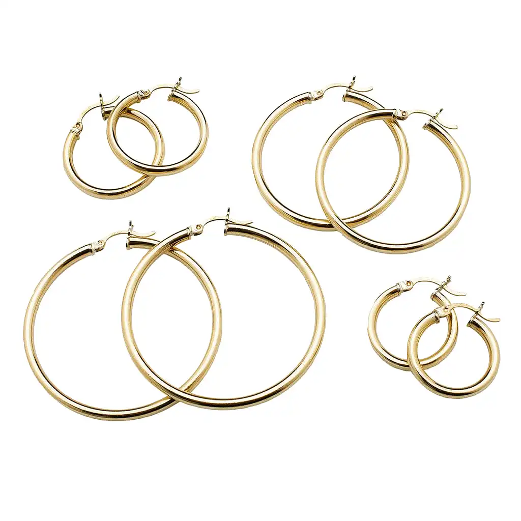 Large 14K Gold Hoop Earrings