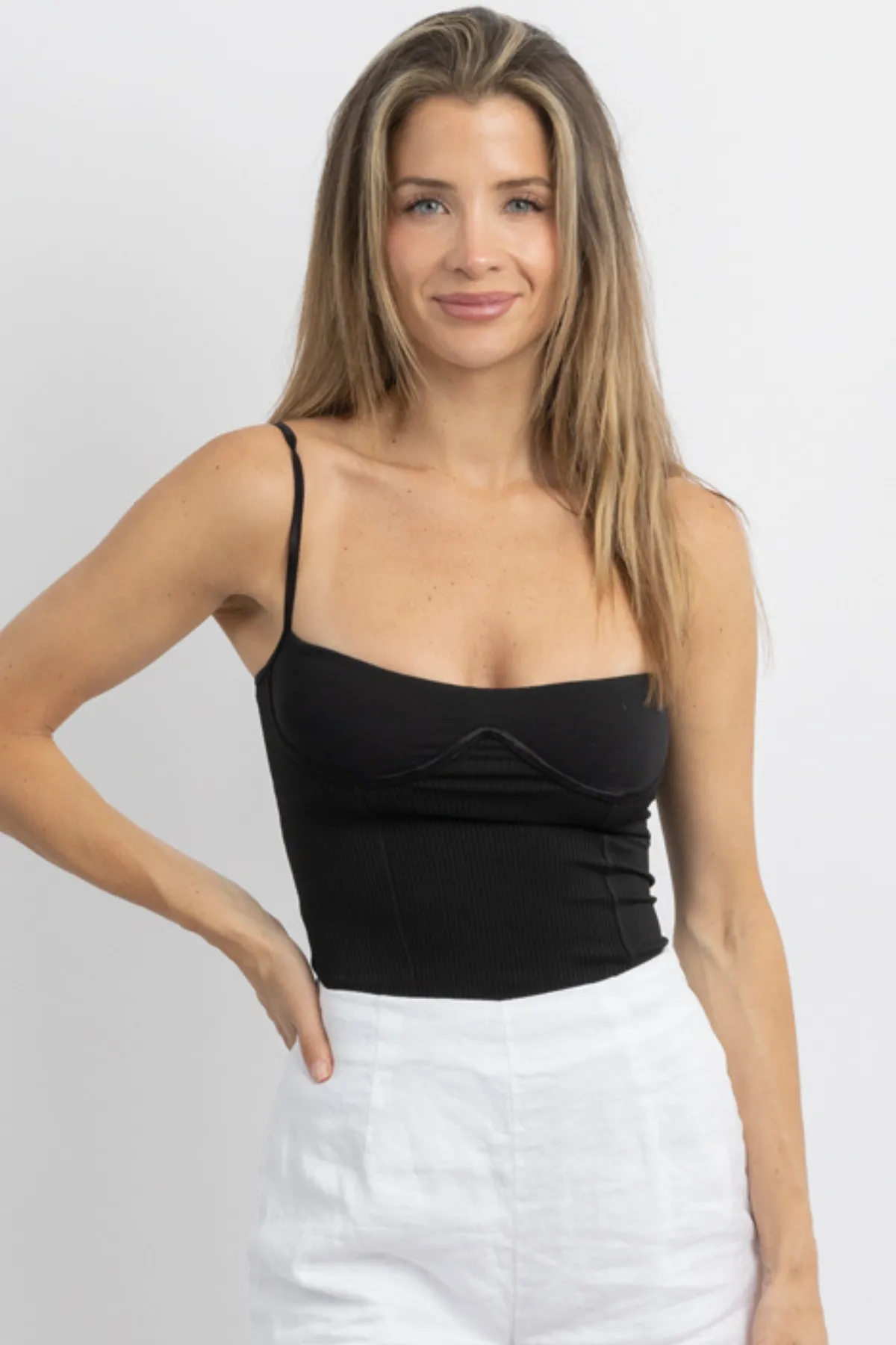 LIV MIDNIGHT RIBBED CROP TOP