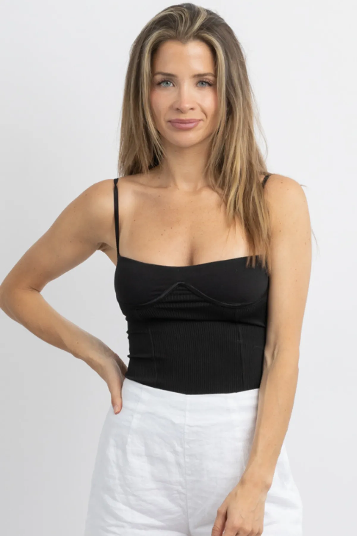 LIV MIDNIGHT RIBBED CROP TOP