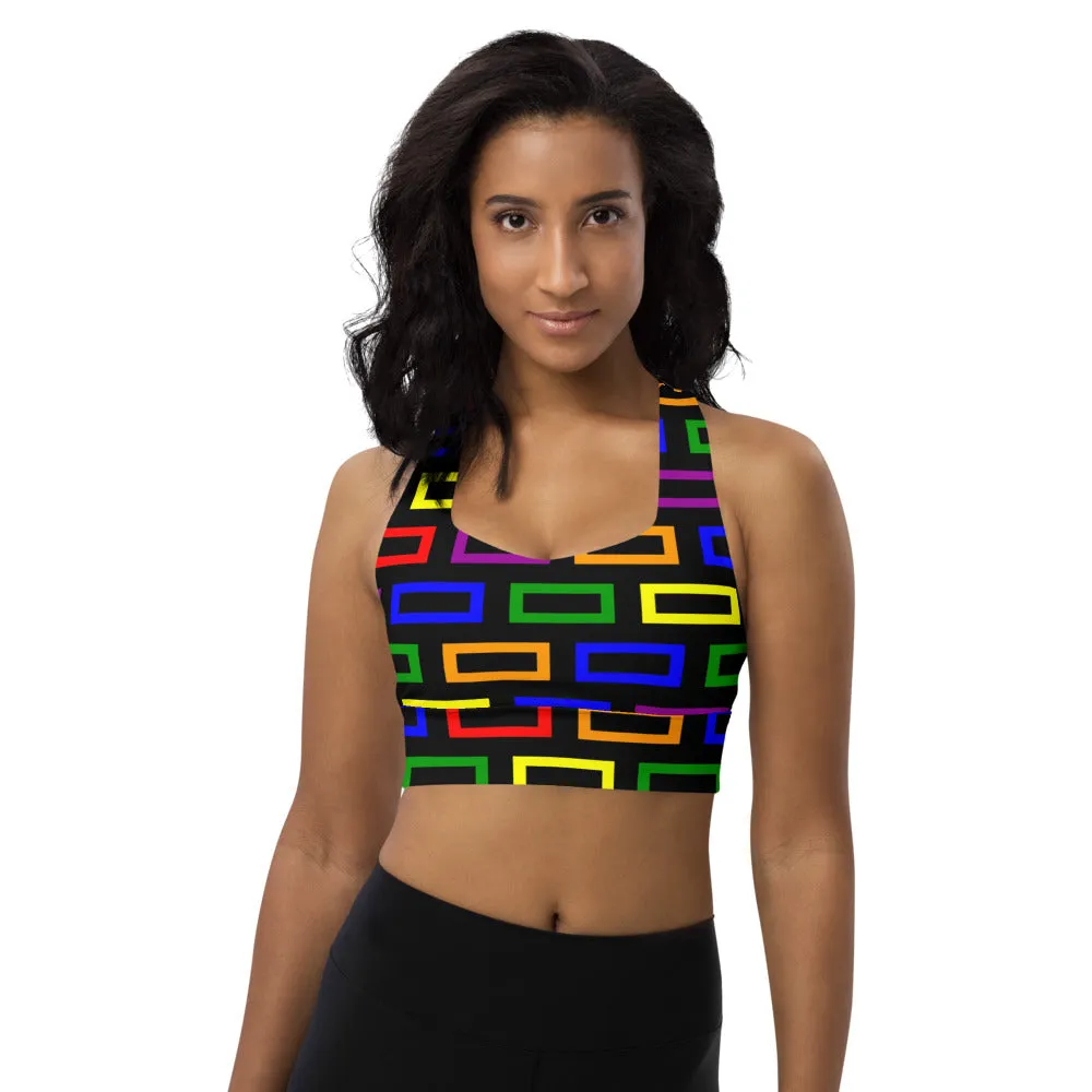 Longline sports bra Colorful Blocks